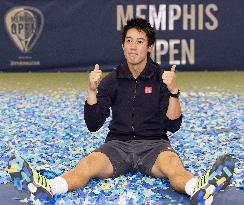 Nishikori wins 3rd consecutive title at Memphis Open