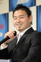 Rugby star Goromaru attends press conference