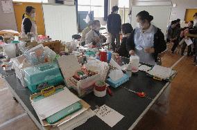 Health checkups at quake shelter