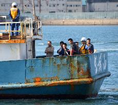 Chinese fishing boat brought to Nagasaki