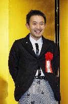 Winner of Akutagawa literary prize attends award ceremony