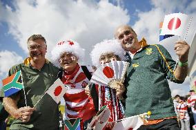 Rugby fans ahead of match between Japan, S. Africa