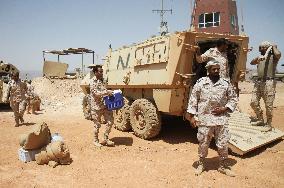 Saudi border guards load food, water near Yemen
