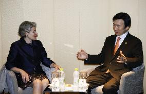 S. Korean Foreign Minister Yun meets UNESCO chief