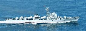 China warship observed near disputed gas field in E. China Sea