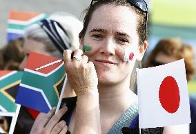 Rugby fans ahead of match between Japan, S. Africa
