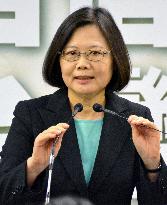 Taiwan opposition party leader Tsai issues statement
