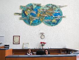 Pan Am tile art displayed at Miami flight academy