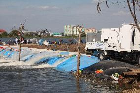 Drainage work at industrial complex in Thailand