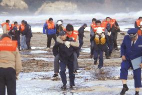 Crew members rescued from stranded freighter