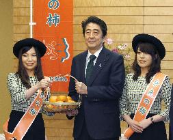 Abe receives persimmons, gets comfort from sweetness