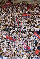 North Koreans cheer for World Cup qualifier vs Uzbekistan