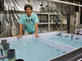 Big tank for raising Japanese eel larvae unveiled