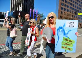 Protests in L.A. against Japanese dolphin hunting