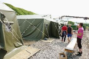 Tents erected for Russian patriotic event on Japan-claimed island