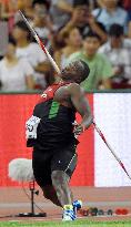 Kenyan Yego wins men's javelin at world athletics meet in Beijing
