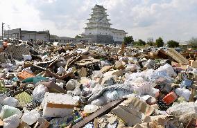 Household items abandoned in flooded city