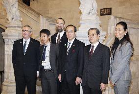 Hiroshima mayor meets British lawmakers in London on A-bomb sufferings