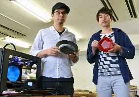 Young designers show 3-D printer-made ceramics in central Japan