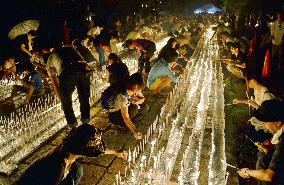 Candle festa held at cemetery in Koya mountain range, western Japan