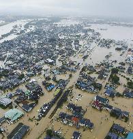 Torrential rain causes floods, landslides in eastern Japan