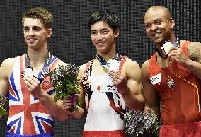 Japan's Shirai wins floor gold title at world