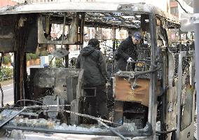 Tourist bus burnt in Tokyo, no one hurt