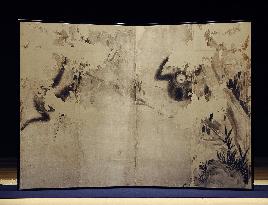 Master Japanese painter's newly discovered monkey drawing displayed