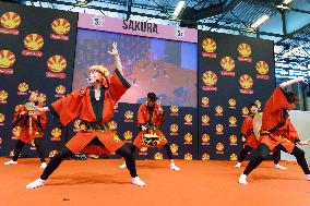 Troupe performs Awa dance at Japan Expo festival near Paris