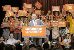 Canada's New Democratic Party leader Mulcair speaks in Montreal
