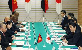 Papua New Guinea PM O'Neill meets with Japanese PM Abe
