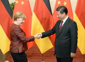 German Chancellor Merkel meets with Chinese Pres. Xi in Beijing