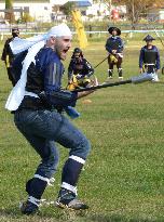 Foreigner joins mock feudal battle at samurai fest in Fukushima city