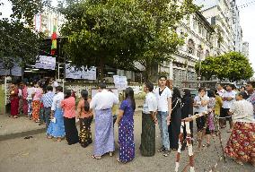 Myanmar people vote in landmark general election