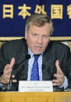 NATO chief asks for Japan's civilian participation in Afghan aid