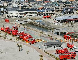 Fire engines gathered to cool nuke plant