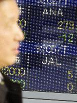 JAL shares briefly fall to record intraday low of 3 yen