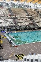Pool built inside football stadium for swimming c'ship in Russia
