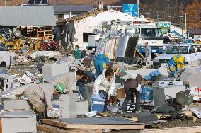 Work begins to clear rubble after deadly tornado in Saroma