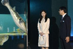 Japanese Princess Kako visits aquarium in western Japan