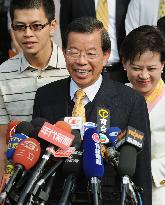 Taiwan presidential election, Hsieh speaks to reporters