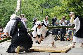 Bamboo cutting ritual at Kurama Temple