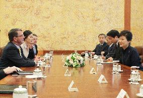 S. Korean President Park talks with U.S. defense chief Carter