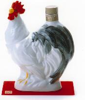 Suntory puts on sale cock-shaped ceramic bottle of whiskey