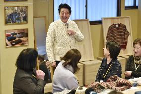 Abe visits tsunami-hit areas