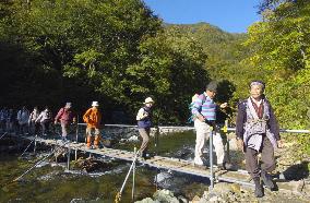 Participants in world natural heritage confab trek in Shirakami