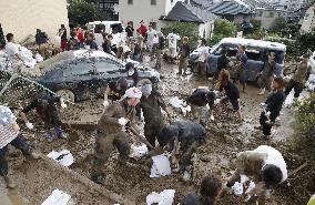 Aftermath of landslides in Hiroshima