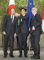 Japan, EU to boost security ties, speed up FTA talks