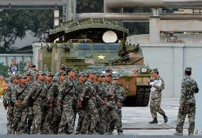 Chinese military rehearses for WWII 70th anniversary parade
