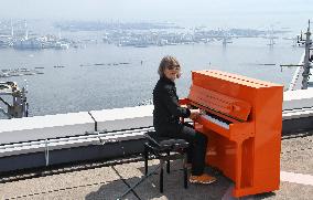 German pianist performs at top of Yokohama building